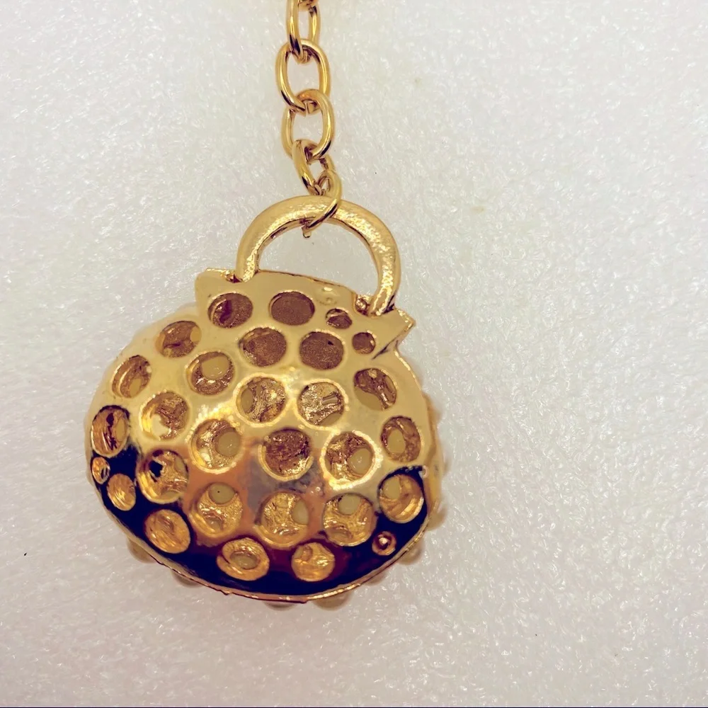 NWT Purse Charm Key Chain Crystal Purse with Golden